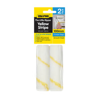 Paint Roller Cover 100mm Yellow Stripe 11mm Nap - Two Pack Uni-pro