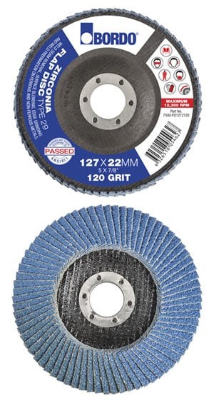 SANDING DISC - FLAP DISC 115mm Diam x 22mm Bore - Range 40 Grit to 120 Grit