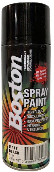 Spray Paint Boston Matt Black BT-04 250gm