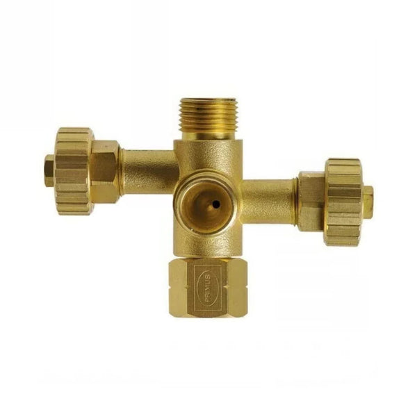 Gas Fitting - Valve Adaptor 3/8" LH Thread cylinder to 2 x 3/8" LH Thread outlets IGP14