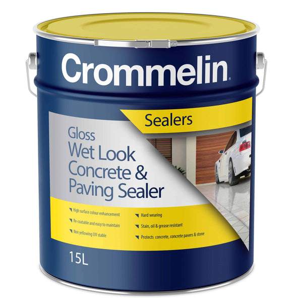 Crommelin Gloss Wet Look Concrete & Paving Sealer (previously called Concrete Paving Sealer)