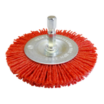 ABRASIVE WHEEL BRUSH - NYLON Filaments 75mm Diam with Hex Shaft