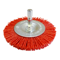 ABRASIVE WHEEL BRUSH - NYLON Filaments 75mm Diam with Hex Shaft