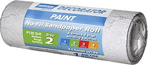 SANDPAPER - NOFIL Roll/Strip 115mm x 1mtr Step-2  120-Grit Medium