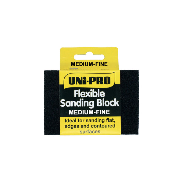 SANDING BLOCK - SPONGE FLEXIBLE Medium-Fine Uni-Pro 100mm x 71mm x 25mm