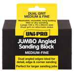 SANDING BLOCK - SPONGE JUMBO Medium-Fine Uni-Pro 125mm x 75mm x 25mm Angled Sides