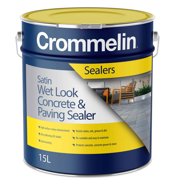 Crommelin Satin Wet Look Concrete & Paving Sealer (previously called Concrete Paving Sealer)