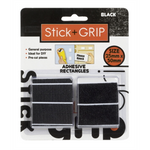 Stick & Grip Hook&loop 25x50mm Black Pk6