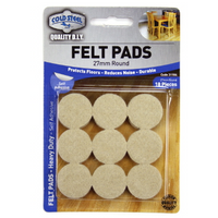Felt Pads Adhesive 27mm Round Beige 18pieces
