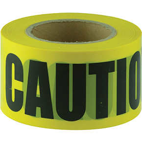 Tape Barricade CAUTION black on yellow 100m