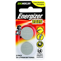 Battery Energizer Lithium Coin 3V 2025 Pk 2