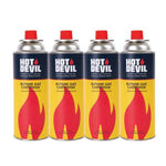 Hot Devil Butane Gas Cartridges 4 Pack
