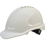 Maxiguard White Vented Hard Hat, sliplock harness
