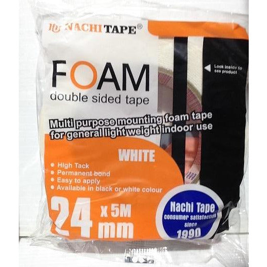Tape Double Sided Foam 24mm x 5m White