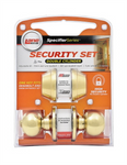 Handle Security Set Double Cylinder Polished Brass