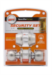 Handle Security Set Double Cylinder Satin Stainless
