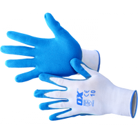 Gloves - Polyester Lined Nitrile Safety by OX Size 9 Large 5 Pack