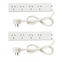 Powerboard 4 Outlet Twin Pack