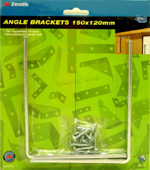 Angle Bracket 125x150mm Zinc Plated Pk2
