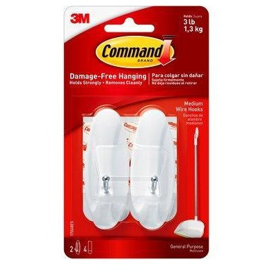 Command 3M Wire Tip Hook 1kg Pk2